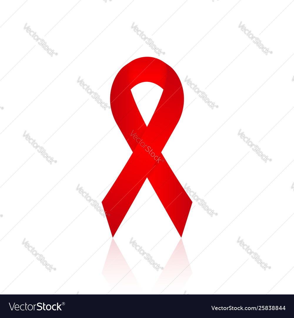 Red ribbon aids awareness solidarity concept