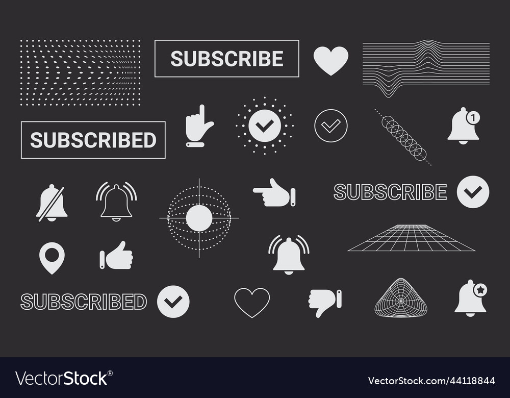 Retro futuristic elements for design subscribe