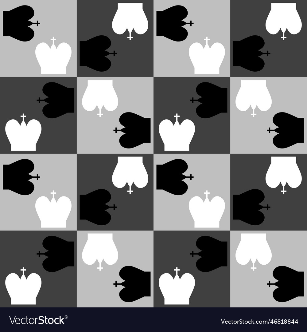 Seamless pattern with chess king endless