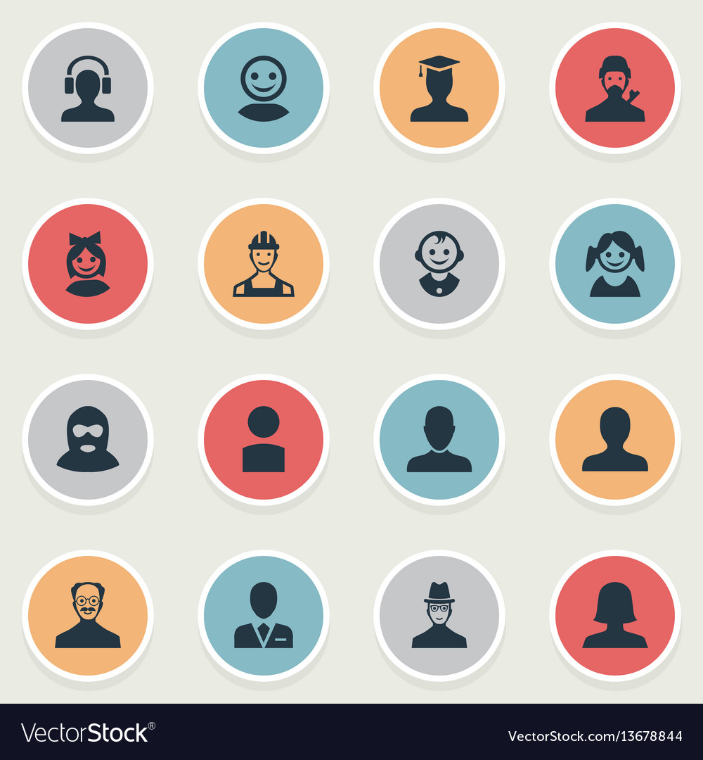 Set of simple member icons Vector Image Set of simple member icons