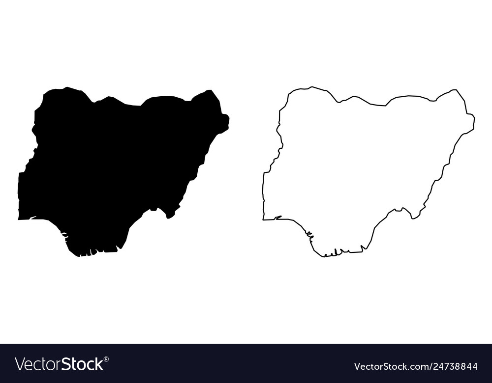 Simple only sharp corners map nigeria drawing