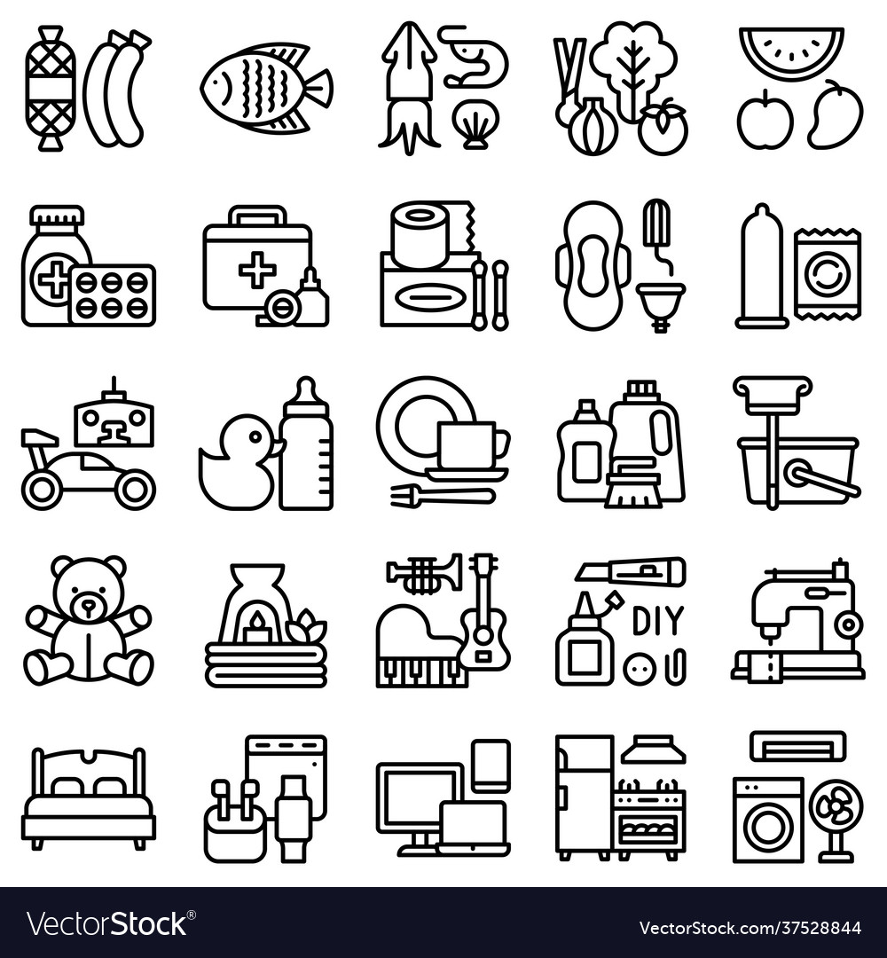 Supermarket and shopping mall related icon set 4