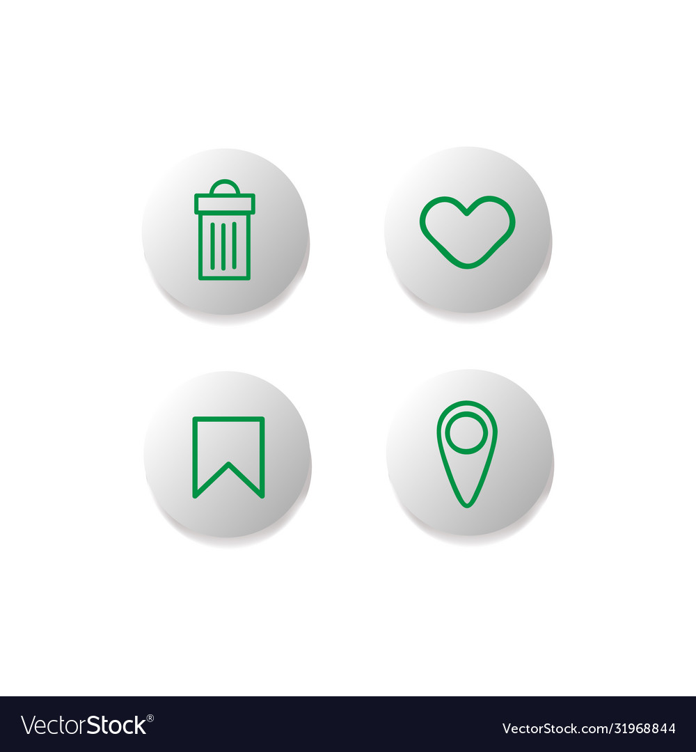 User interface internet icon button collection vector image User interface internet icon button collection