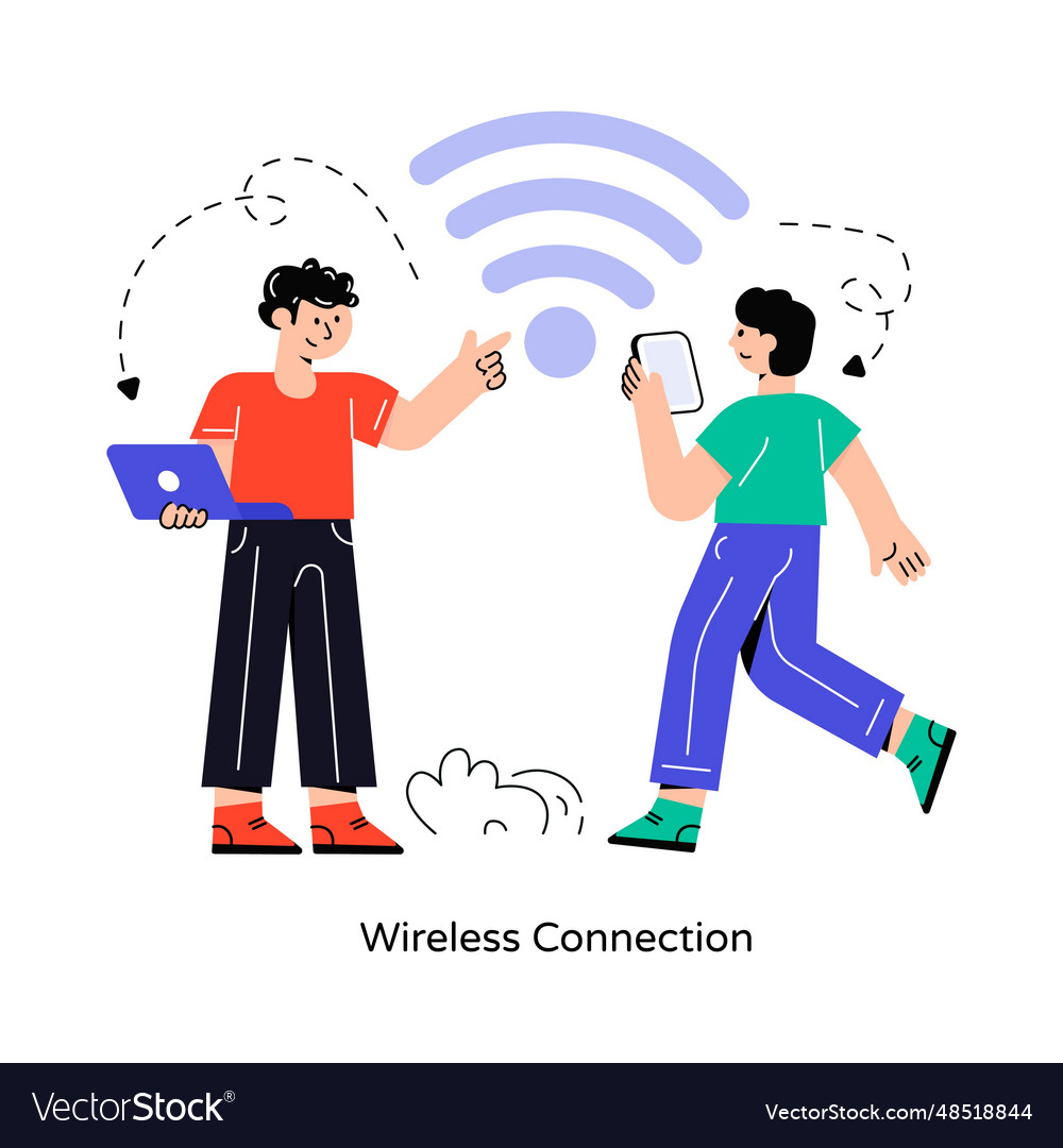 Wireless connection flat style design illus