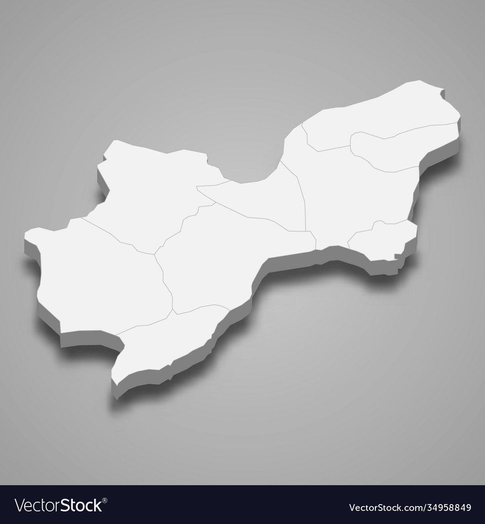 3d isometric map tekirdag is a province Royalty Free Vector