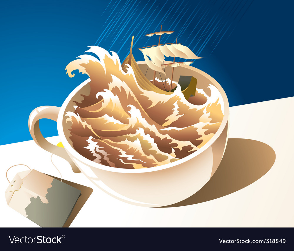 A Storm In A Teacup Royalty Free Vector Image Vectorstock