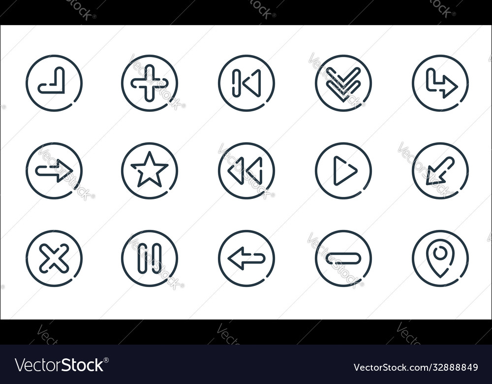 Arrow line icons linear set quality vector image Arrow line icons linear set quality