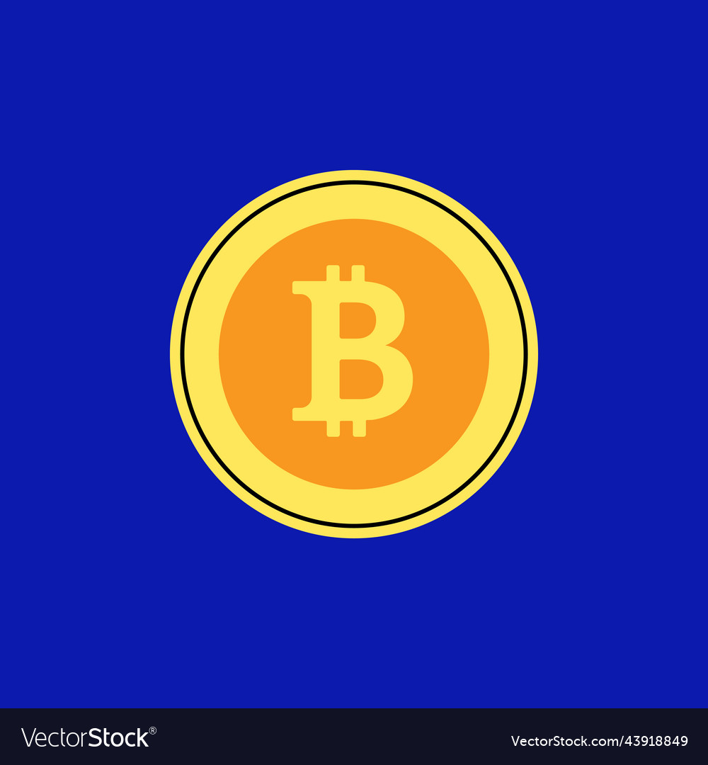 Bitcoin icon element in modern flat line style