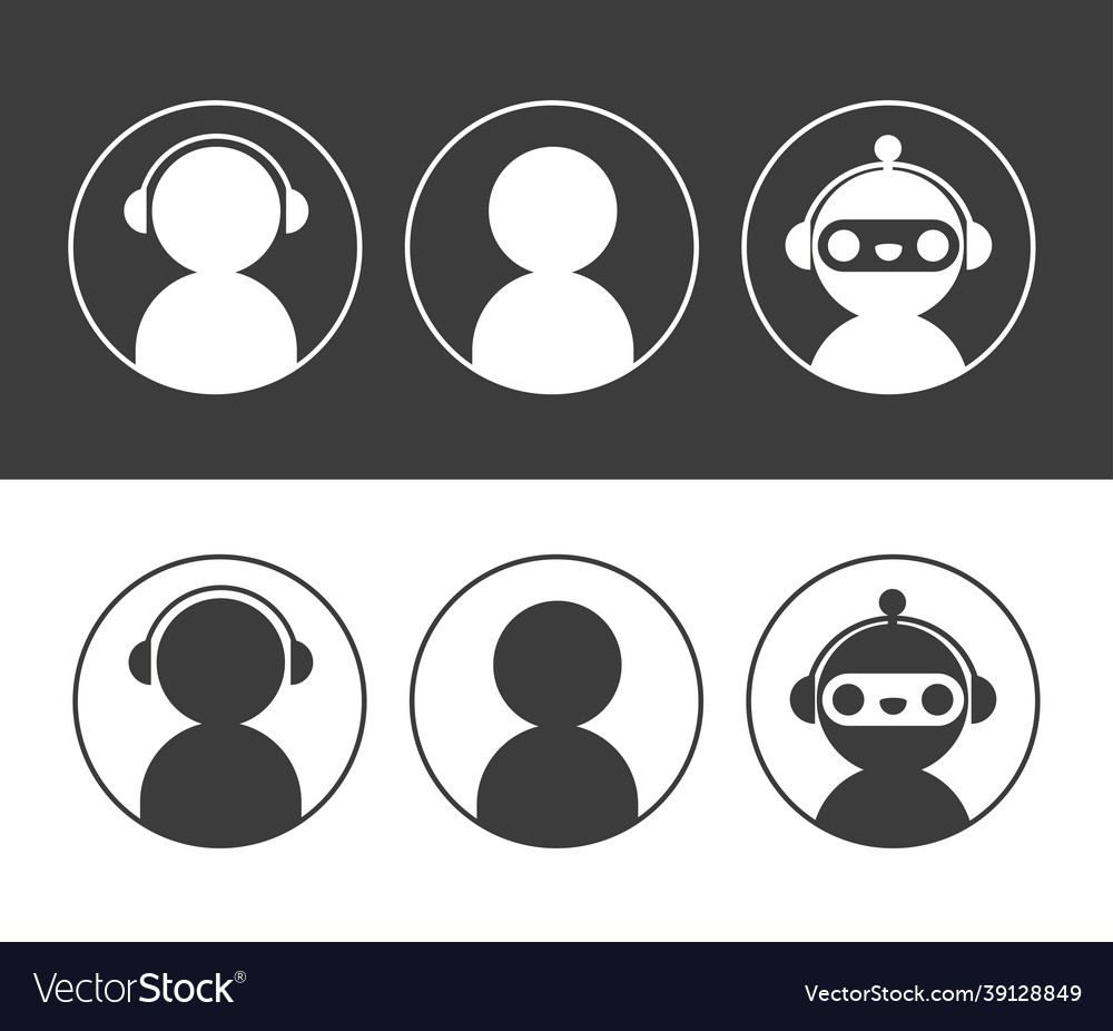 Chatbot robot and user icons Vector Image Chatbot robot and user icons
