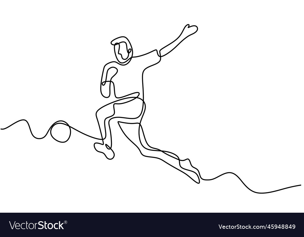 Dynamic Soccer Player Kicking Ball