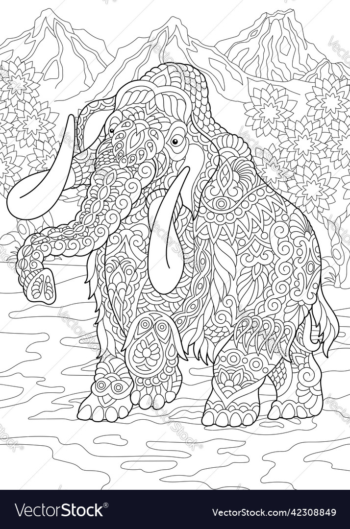 Entangle prehistoric mammoth vector image Entangle prehistoric mammoth