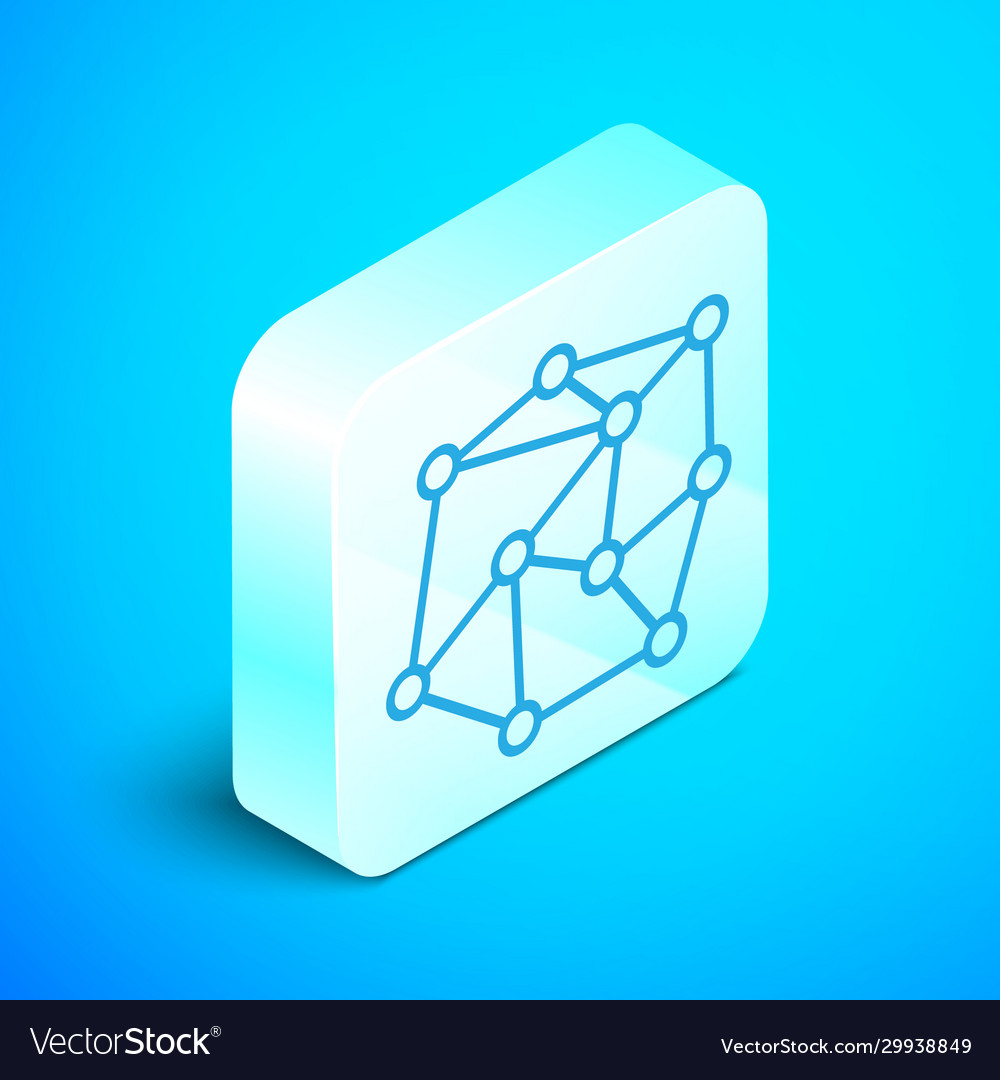 Isometric line neural network icon isolated vector image Isometric line neural network icon isolated