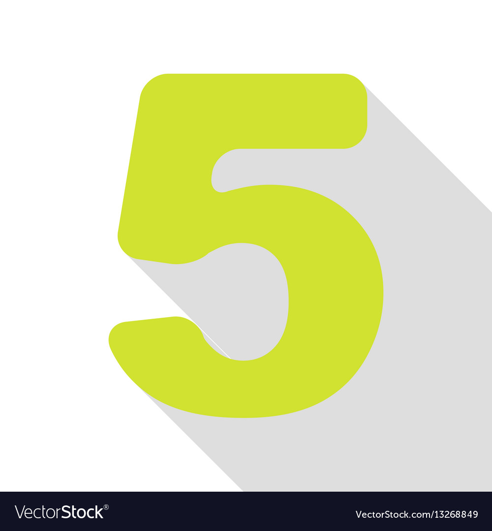 Number 5 sign design template element pear icon