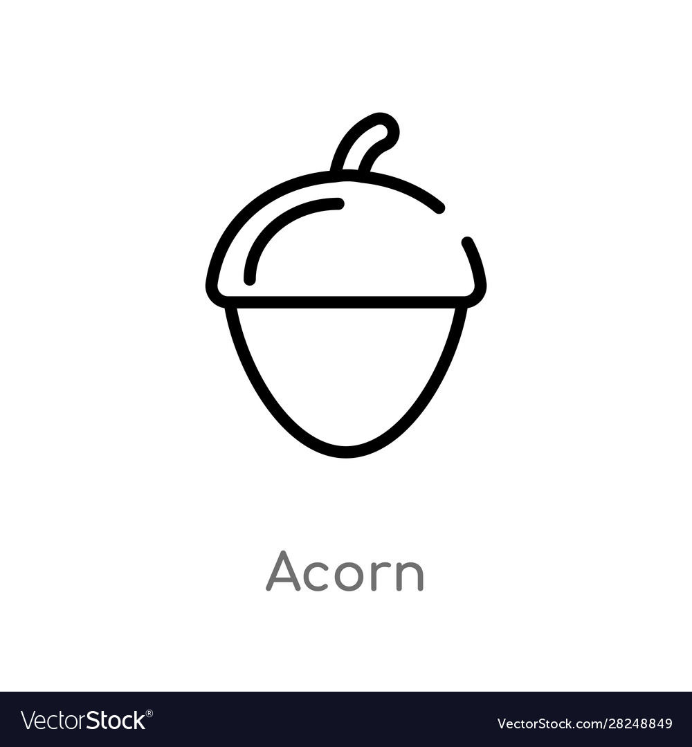 Outline acorn icon isolated black simple line