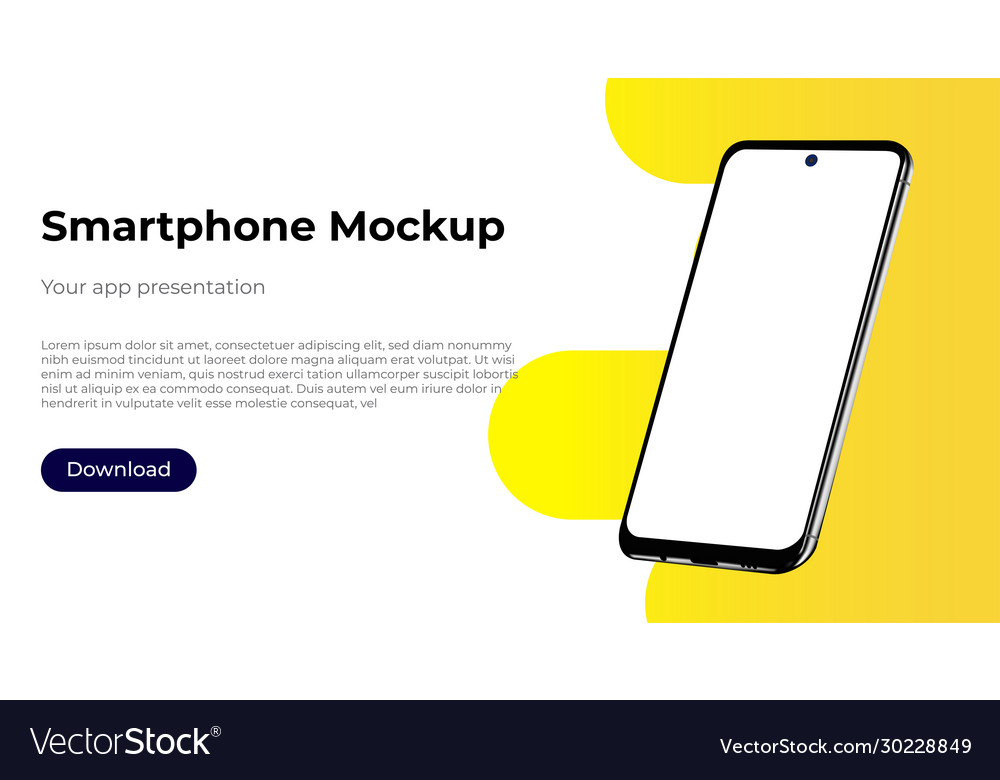 Realistic smartphone template mockup for user