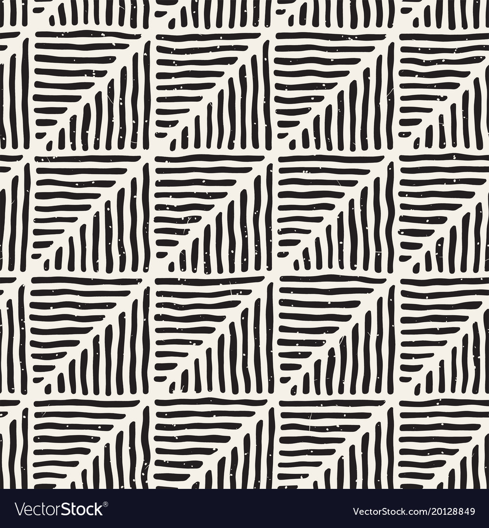 Seamless geometric doodle lines pattern in black