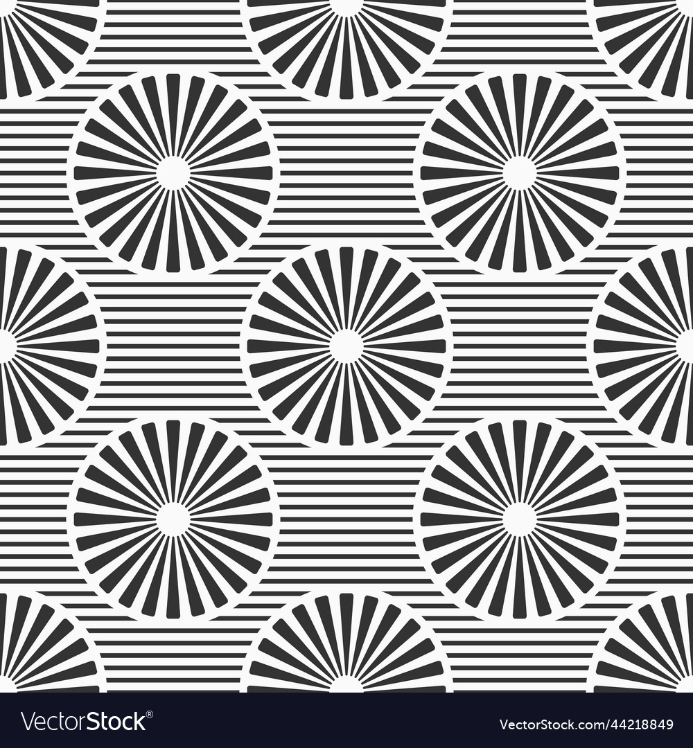 Seamless pattern with circles stripes round vector image Seamless pattern with circles stripes round