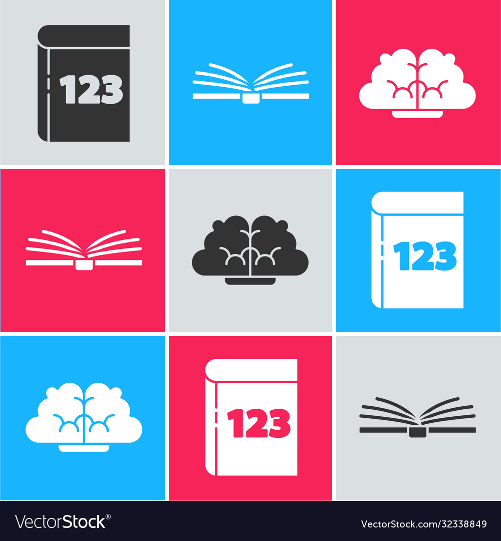 Set book with word mathematics open vector image Set book with word mathematics open