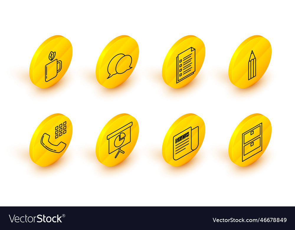 Set line archive papers drawer schedule chart vector image Set line archive papers drawer schedule chart
