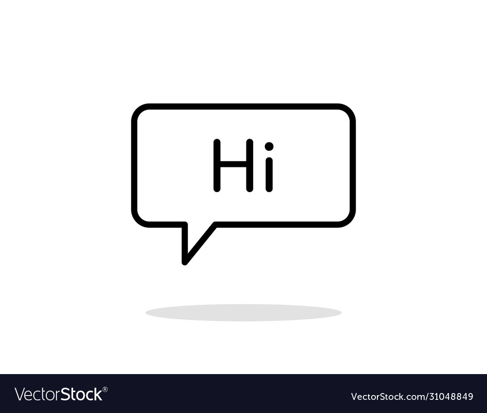 Talk hi text or chat element retro communication vector image Talk hi text or chat element retro communication
