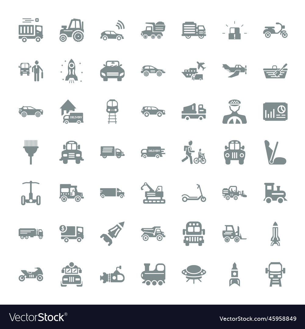 Vehicle icons Royalty Free Vector Image - VectorStock