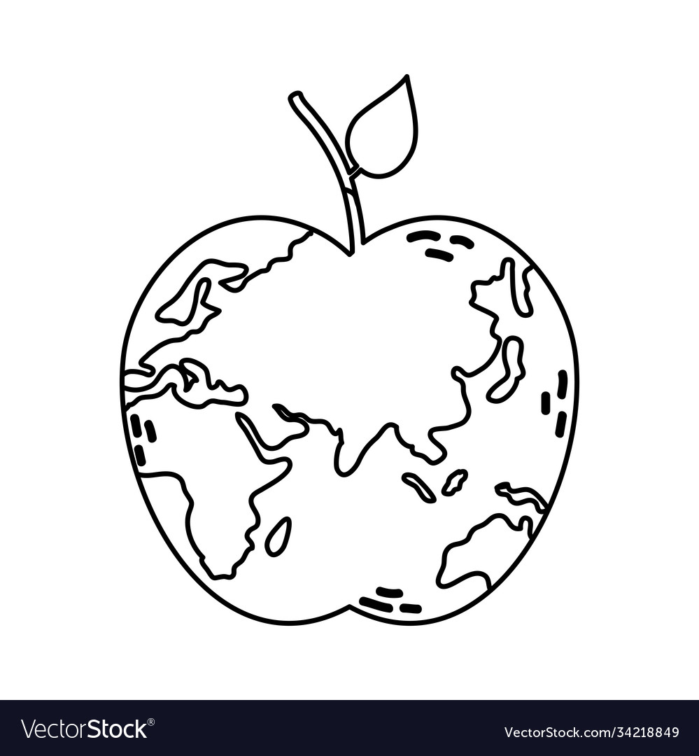 World planet earth with apple shape