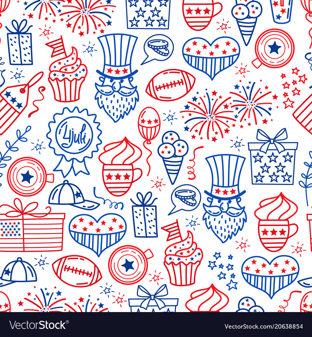 4 july usa independence day seamless background vector image 4 july usa independence day seamless background