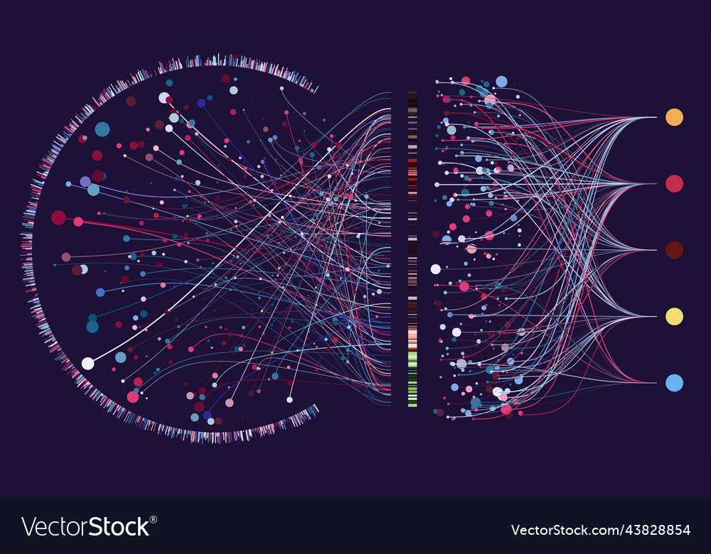 Abstractly arranged dots are connected by lines vector image Abstractly arranged dots are connected by lines