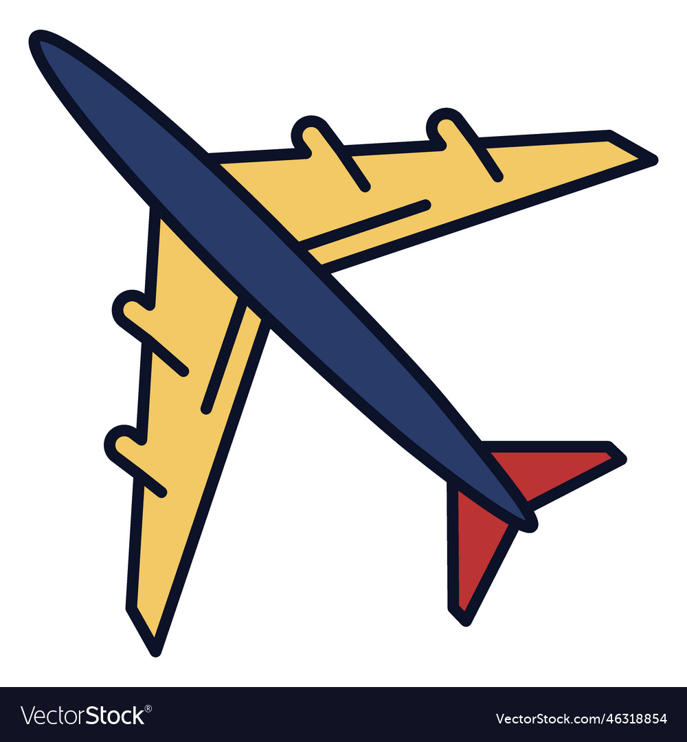 Airplane icon colorful stroke