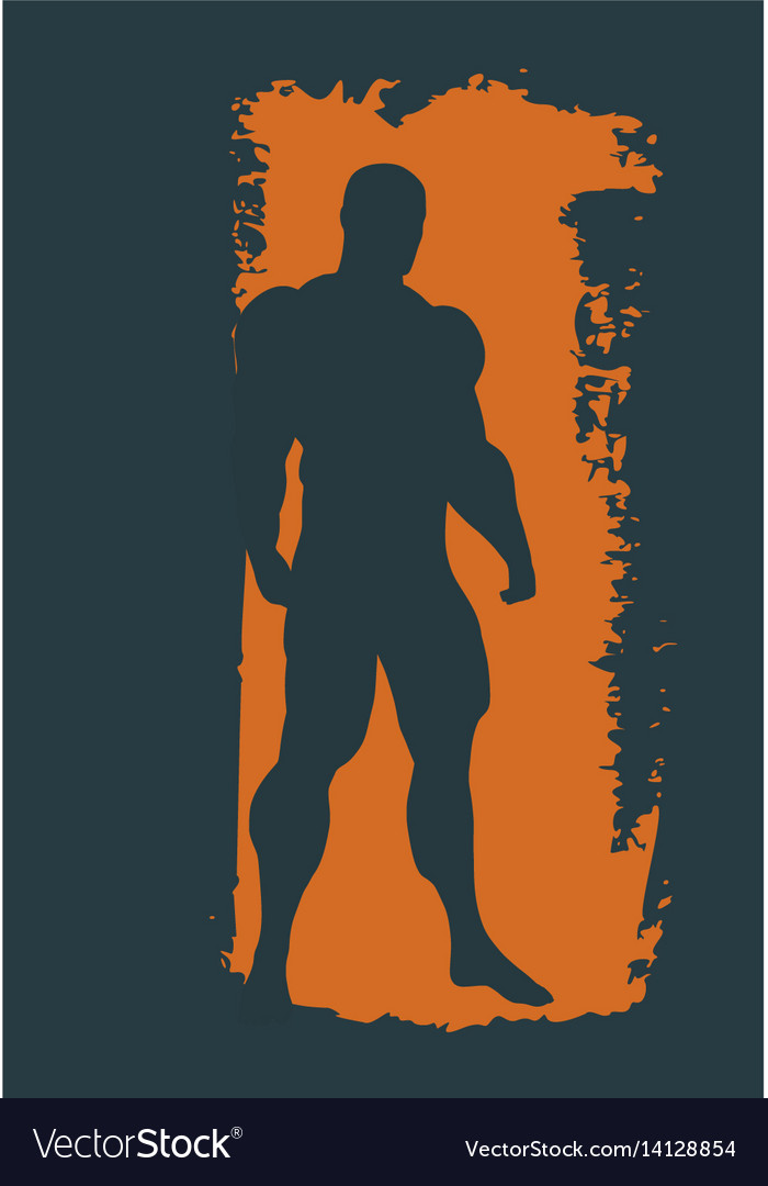 Bodybuilder silhouette sketched