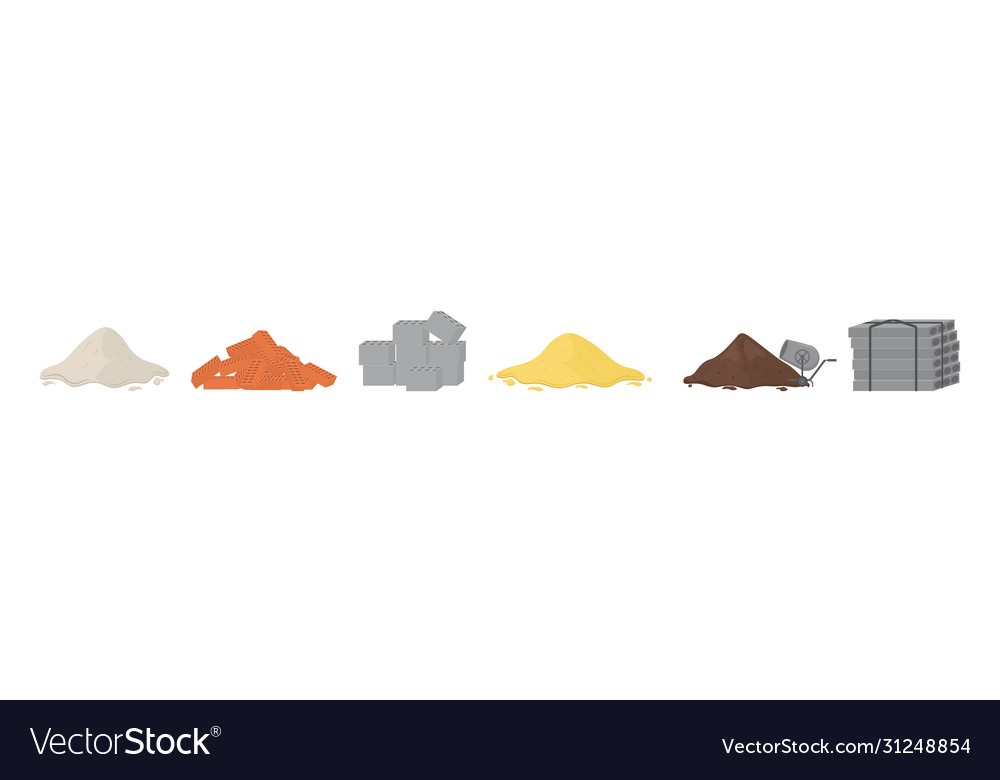 Building material piles