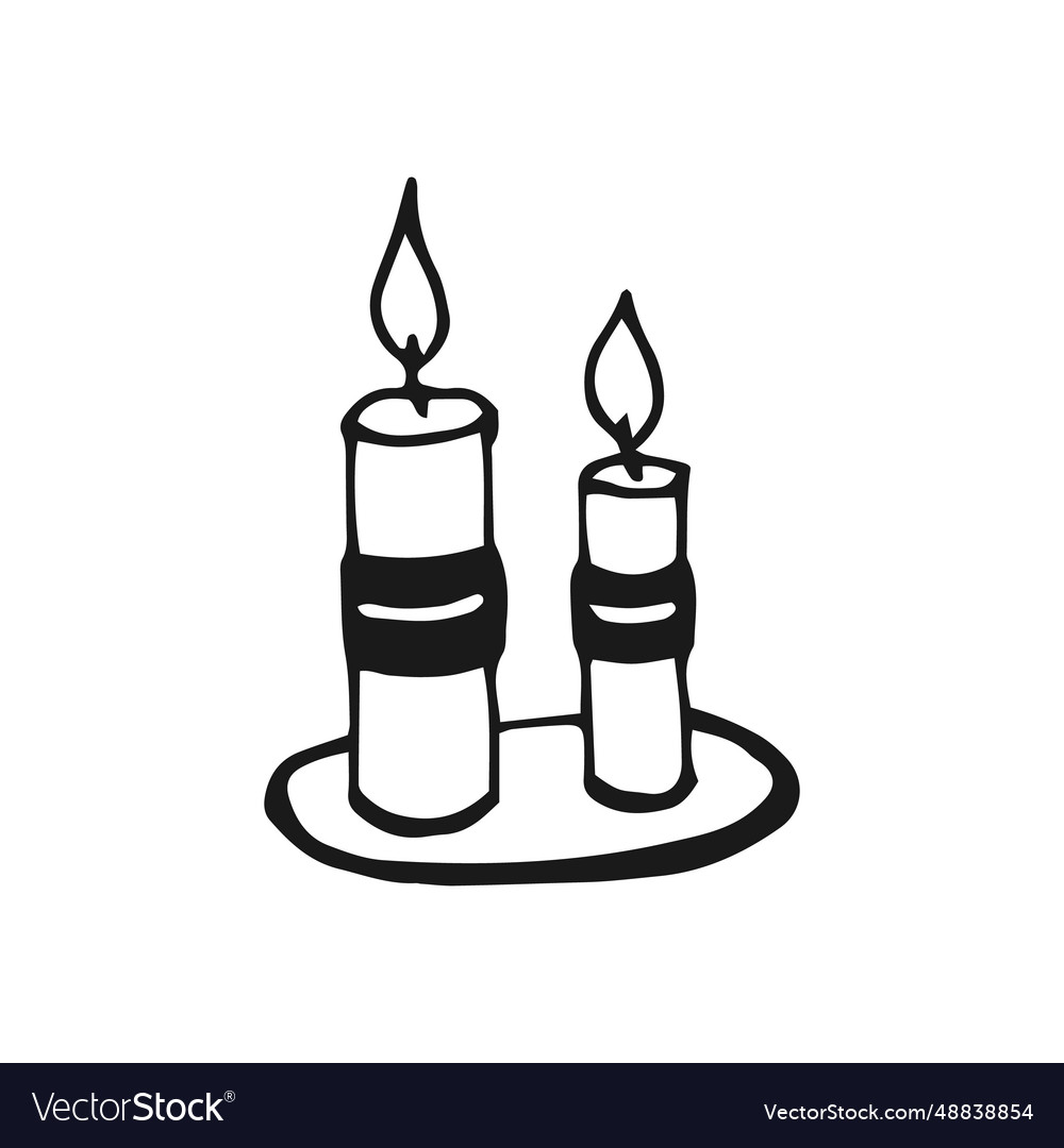 Candles hand drawn Royalty Free Vector Image - VectorStock