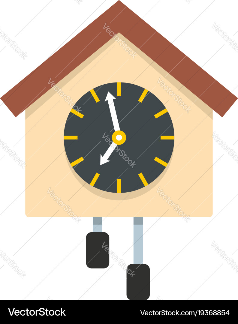 Clock creative icon flat style Royalty Free Vector Image