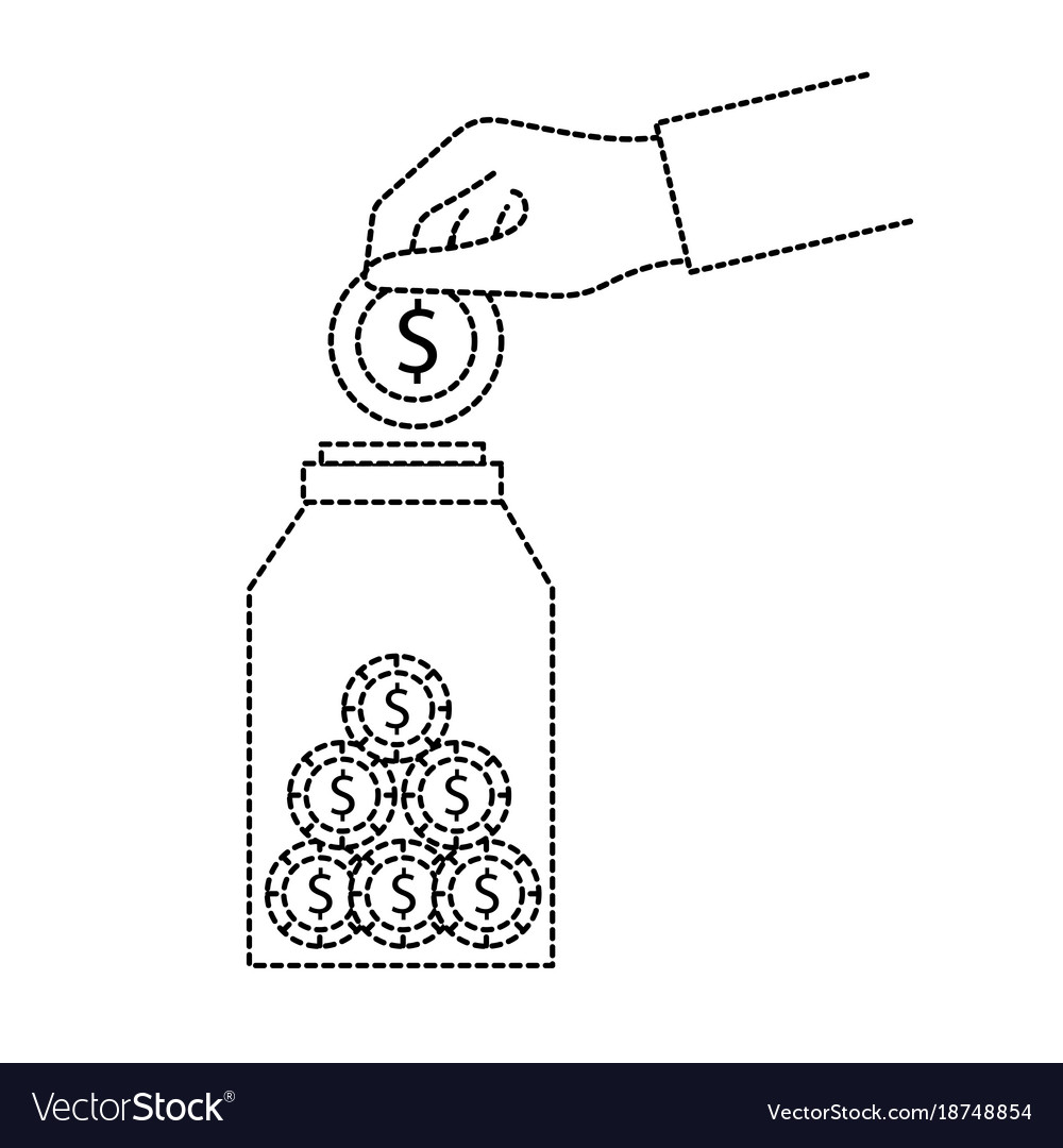 Coins inside jar design Royalty Free Vector Image