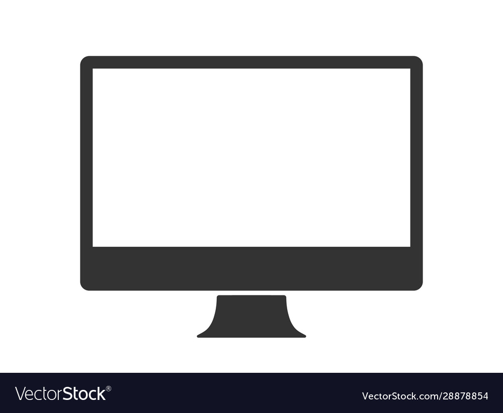 Computer display icon black blank pc screen Vector Image