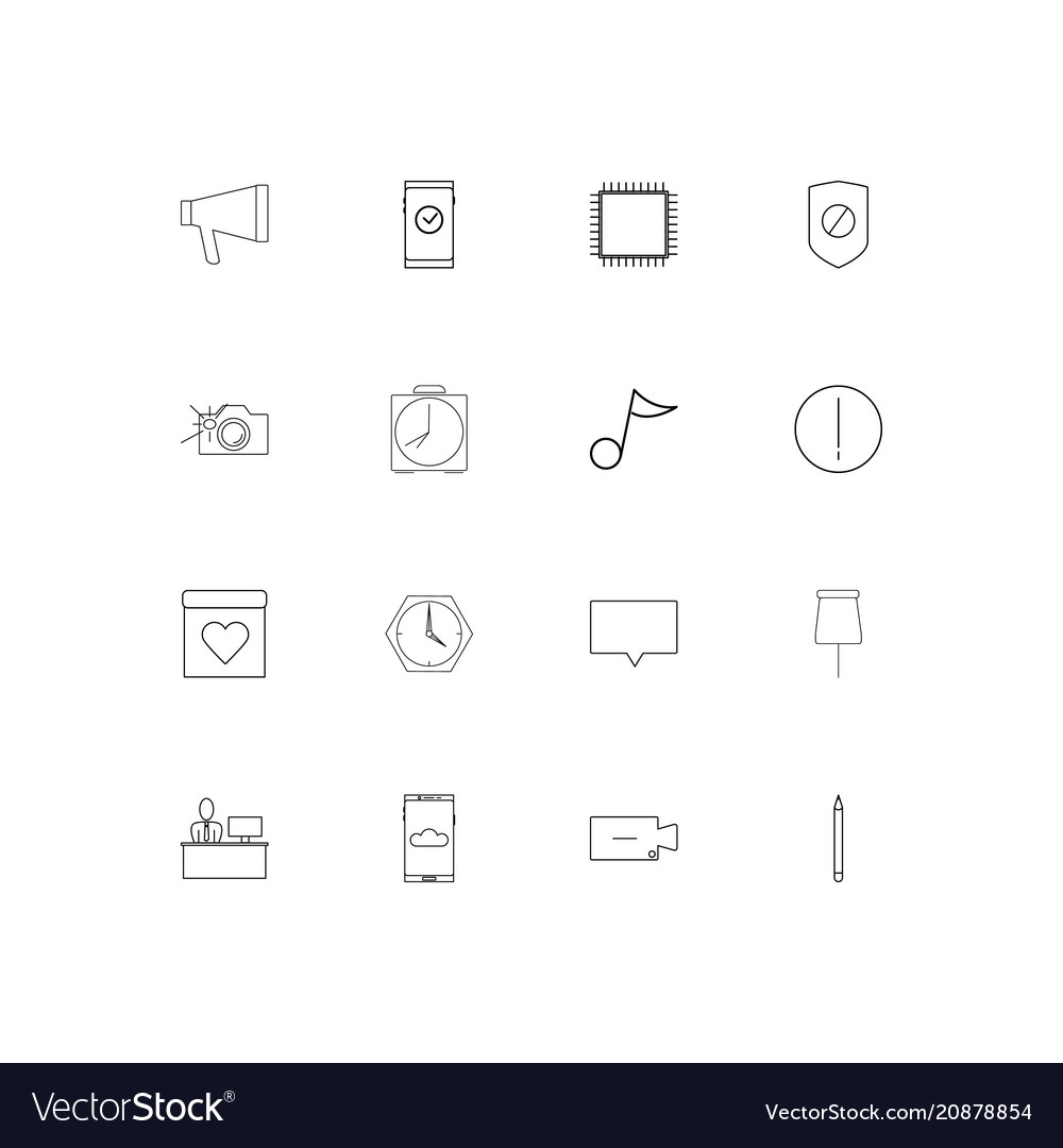 Devices linear thin icons set outlined simple