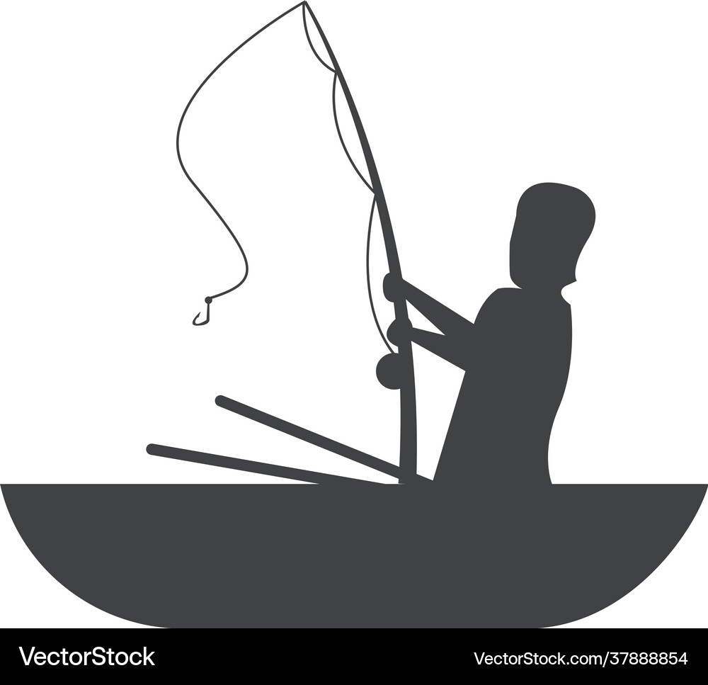Fisher silhouette icon Royalty Free Vector Image