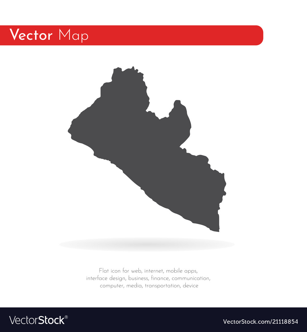 Map Liberia Isolated Black Royalty Free Vector Image