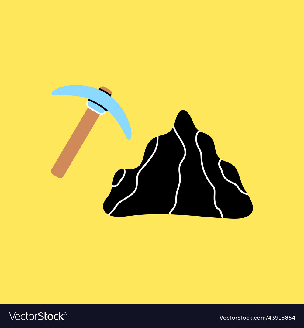 Mining icon element in modern flat line style