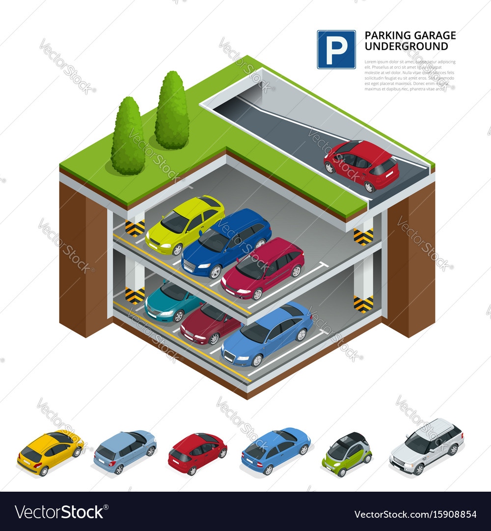 Parking garage underground indoor car park urban