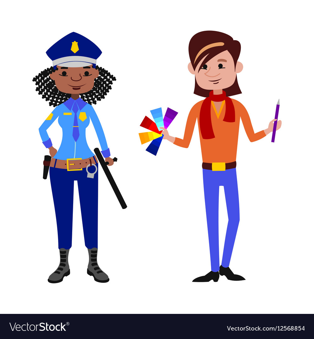 People police officer and artist different