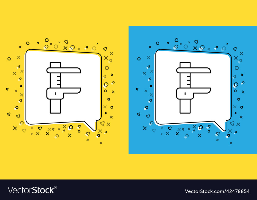 Set line calliper or caliper and scale icon