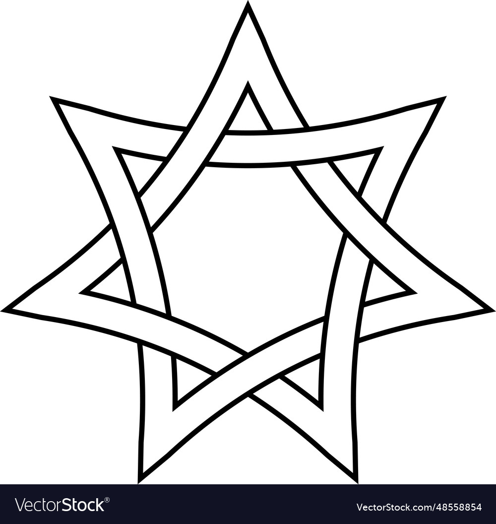 Seven pointed star with braided sides