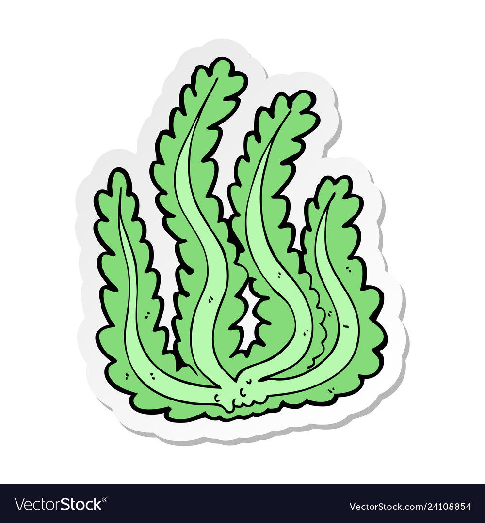 Sticker of a cartoon seaweed