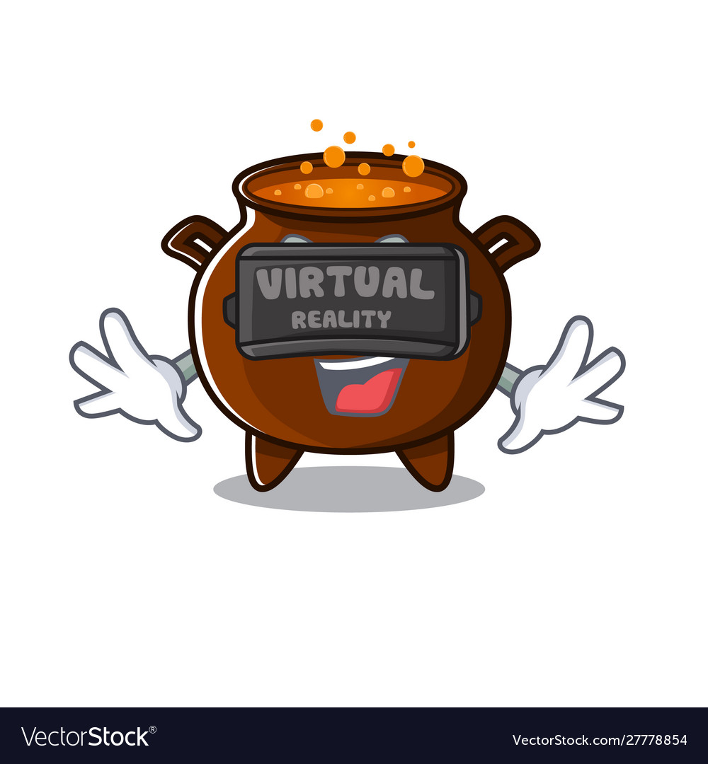 Virtual reality cauldron toy in character Vector Image Virtual reality cauldron toy in character