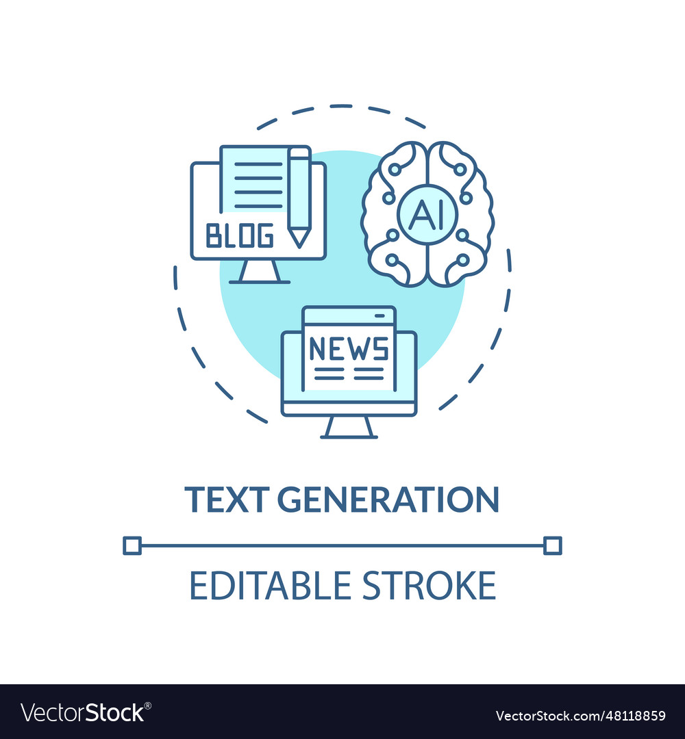 2d customizable text generation line icon concept vector image 2d customizable text generation line icon concept