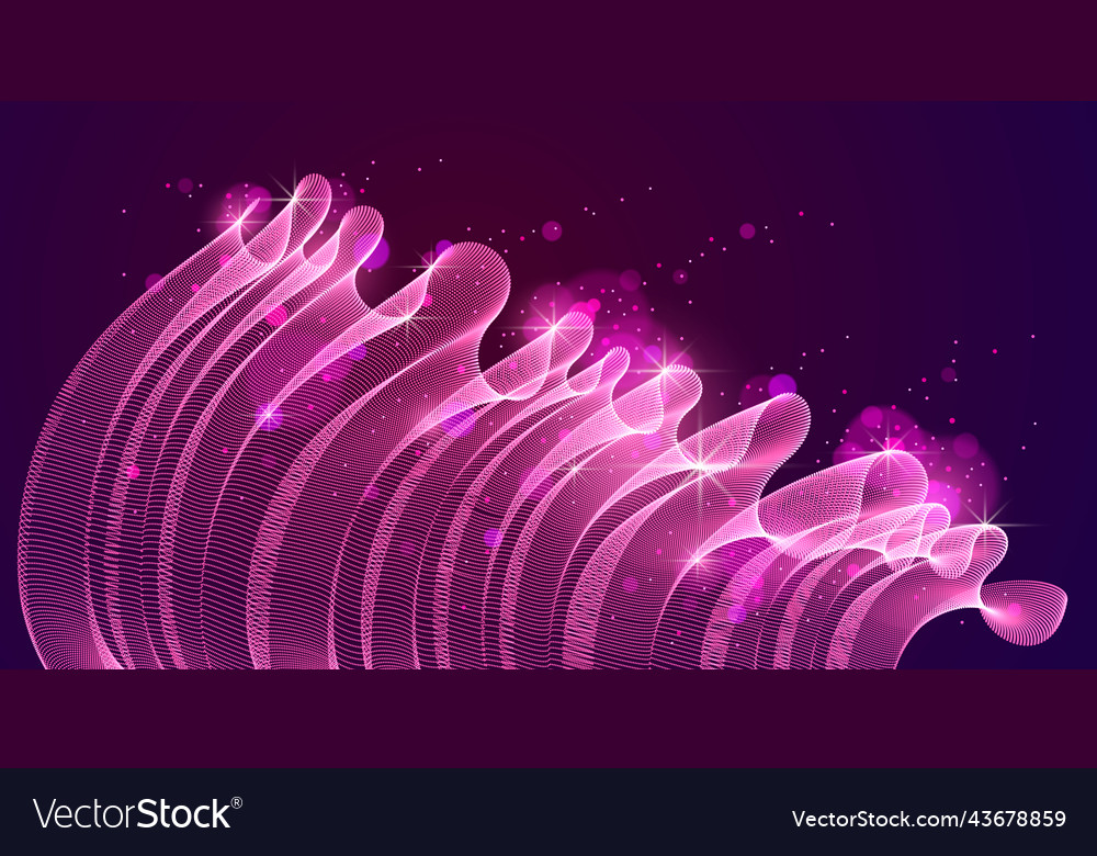 3d magic particles mesh array over dark vector image 3d magic particles mesh array over dark