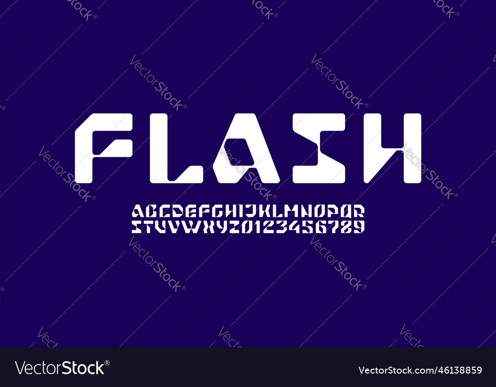 Abstract alphabet font for future space design Vector Image Abstract alphabet font for future space design