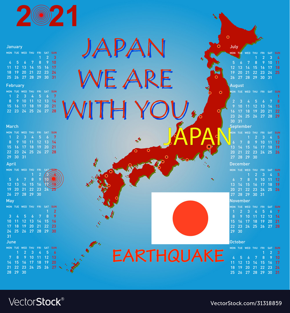 Kalender japanische Karte mit Gefahr auf einer Atomkraft