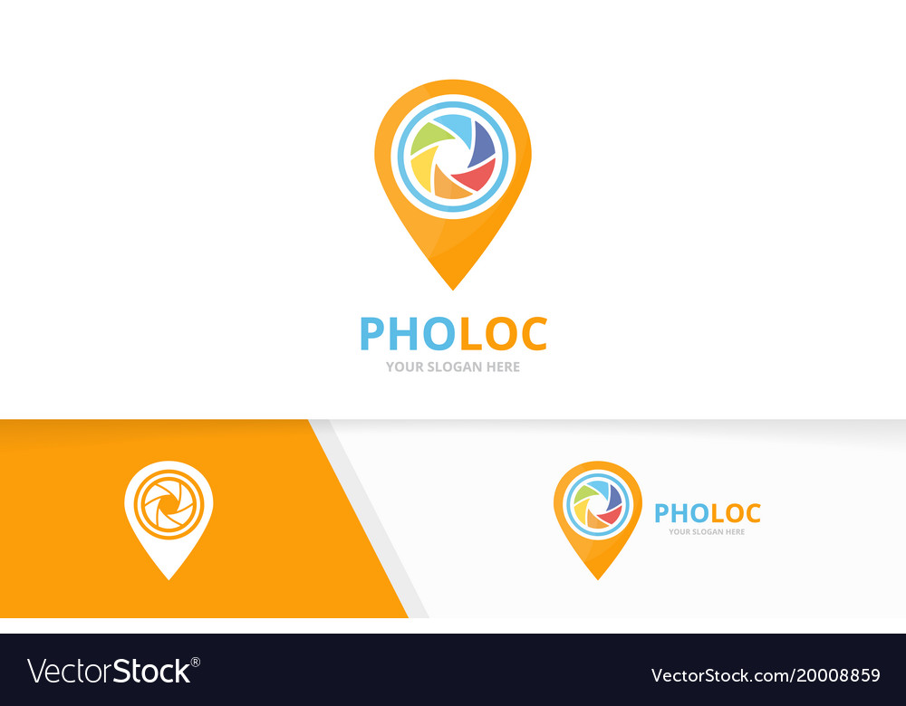 Camera shutter and map pointer logo